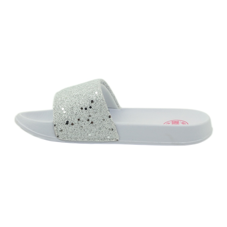Chaussons profilés Big Star paillettes blanc gris 2