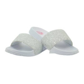Chaussons profilés Big Star paillettes blanche gris 3