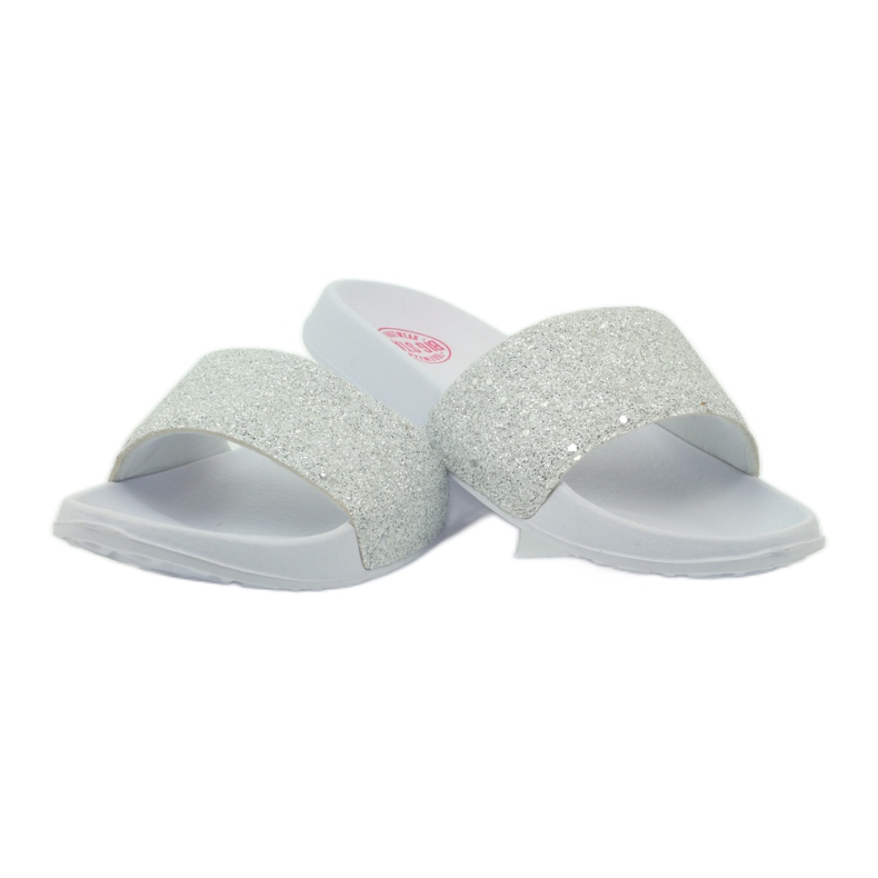 Chaussons profilés Big Star paillettes blanc gris 3