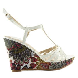 Sandales compensées blanches BL201 blanc 3