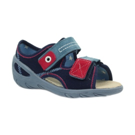 Sandales, insert en cuir Befado 065x bleu rouge bleu marin 1