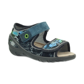 Sandales insert cuir Befado 433P bleu gris vert 1