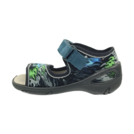 Sandales insert cuir Befado 433P bleu gris vert 2