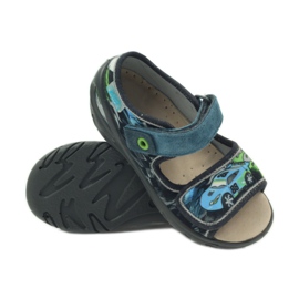 Sandales insert cuir Befado 433P bleu gris vert 3