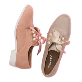 Tina&Co Richelieus noués avec perles brun 1