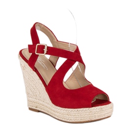 Espadrilles compensées rouge 5