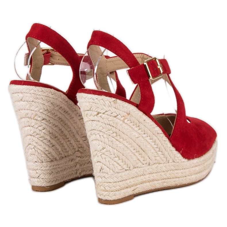 Espadrilles compensées rouge 1
