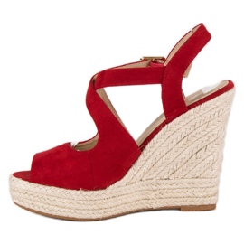 Espadrilles compensées rouge 2