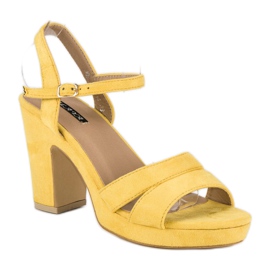Milaya Sandales à talons à la mode jaune 3