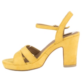 Milaya Sandales à talons à la mode jaune 4