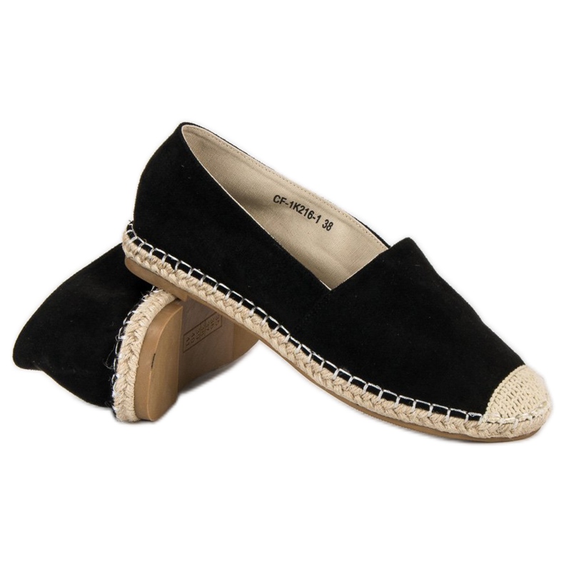 Best Shoes Espadrilles en daim noir 1