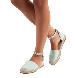 Bestelle Espadrilles menthe vert multicolore 2