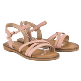 Ch. Creation Sandales en daim femme rose 5