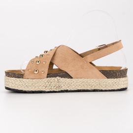 Espadrilles en daim sur la plateforme brun 4