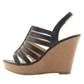 Sandales compensées FA77 Noir le noir 4