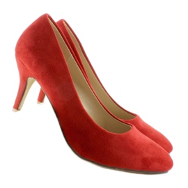 Escarpins bas en daim M246 rouge 3