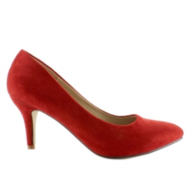 Escarpins bas en daim M246 rouge 1