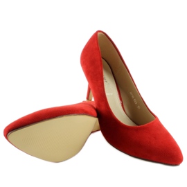 Escarpins bas en daim M246 rouge 4