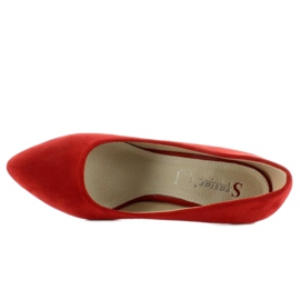 Escarpins bas en daim M246 rouge 5