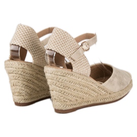 Nio Nio Sandales espadrilles compensées brun jaune 4