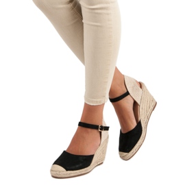 Nio Nio Sandales espadrilles compensées le noir brun 1