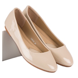Diamantique Ballerines laquées brun 2