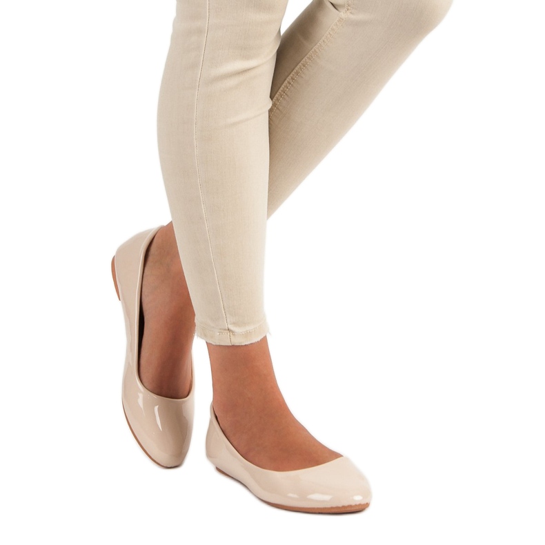 Diamantique Ballerines laquées brun 1