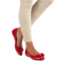 Diamantique Ballerines laquées à nœud rouge 1