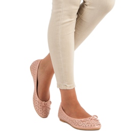 Diamantique Ballerines ajourées rose 1