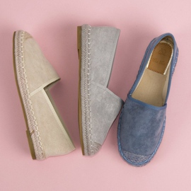Best Shoes Espadrilles en daim bleu 1