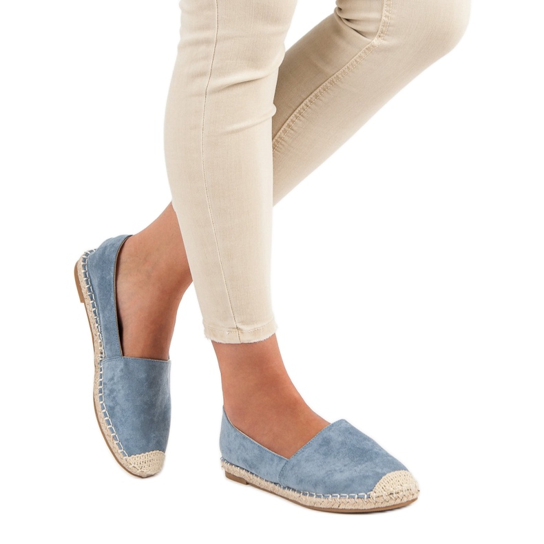 Best Shoes Espadrilles en daim bleu 2