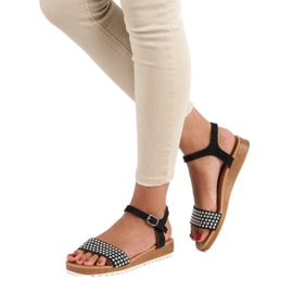 Ch. Creation Sandales plates noires 1