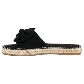 Queen Vivi Tongs espadrilles en daim le noir 4