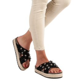 Sergio Todzi Chaussons avec strass le noir 1