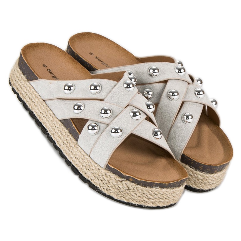 Sergio Todzi Chaussons avec strass gris 2