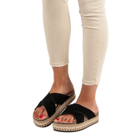 Bello Star Tongs plateforme le noir 1