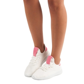 Chaussures de sport blanches rose 1 Chaussures de sport blanches rose 1
