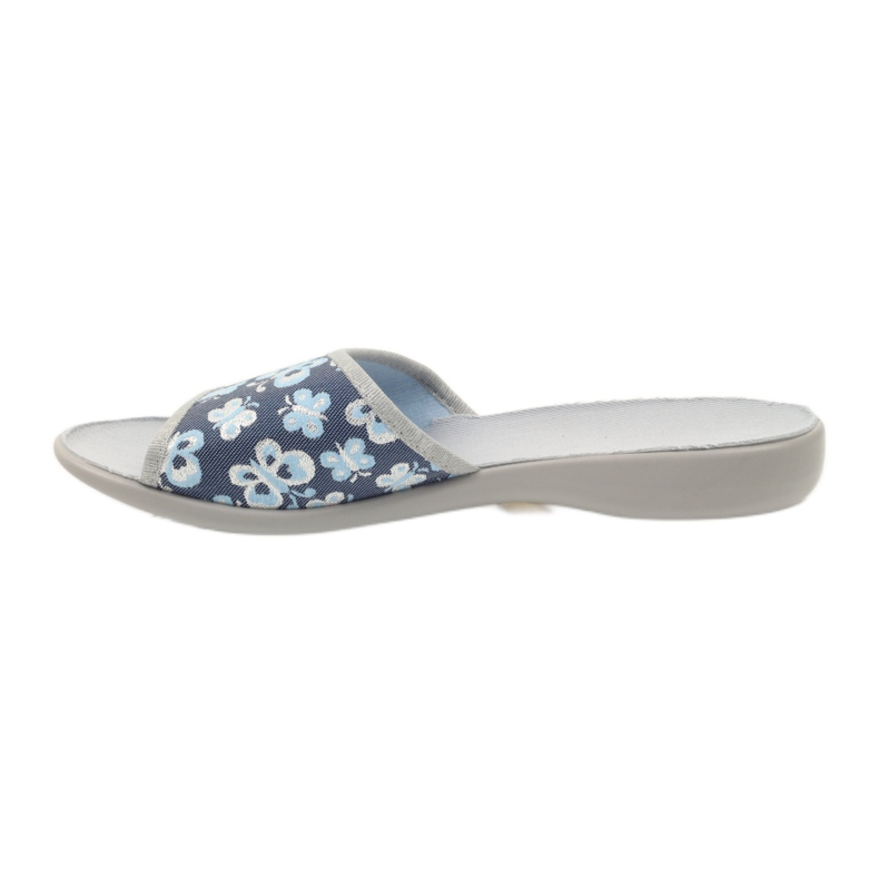 Befado chaussures pour femmes pantoufles 300D040 pantoufles bleu gris bleu marine 2