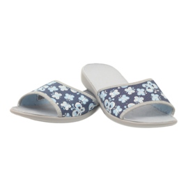 Befado chaussures pour femmes pantoufles 300D040 pantoufles bleu gris bleu marine 3