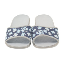 Befado chaussures pour femmes pantoufles 300D040 pantoufles bleu gris bleu marine 4