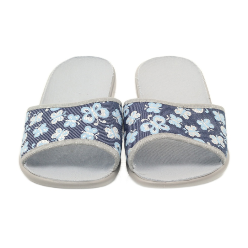 Befado chaussures pour femmes pantoufles 300D040 pantoufles bleu gris bleu marine 4