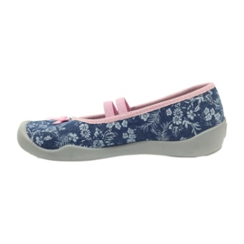 Babouche fleurs Befado 116y232 jeans bleu rose bleu marine 2