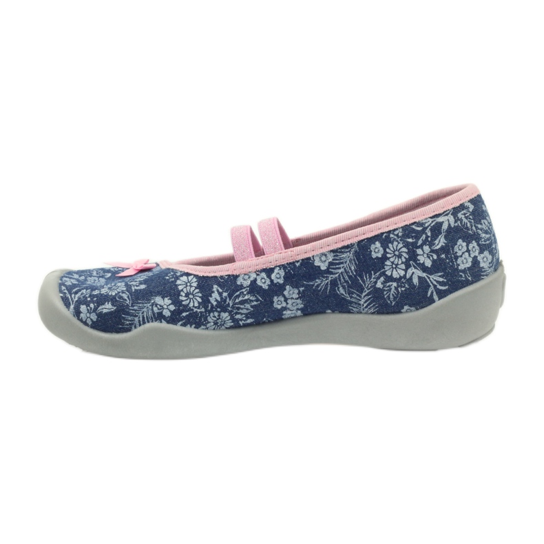 Babouche fleurs Befado 116y232 jeans bleu rose bleu marine 2