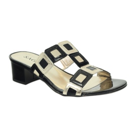 Chaussons Sagan noir et or le noir jaune 1