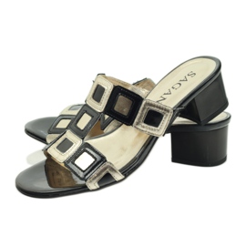 Chaussons Sagan noir et or jaune 3