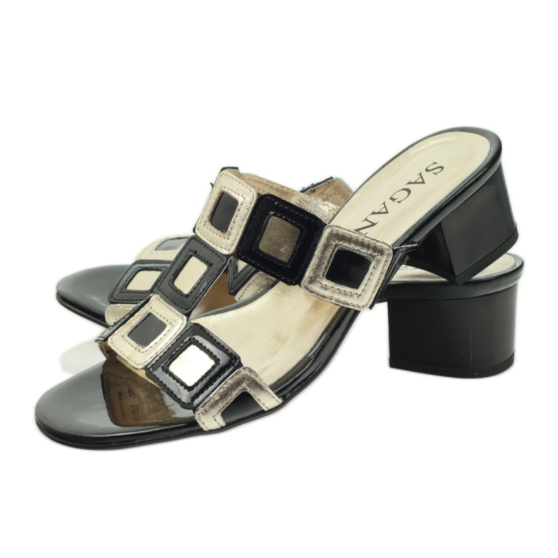 Chaussons Sagan noir et or le noir jaune 3