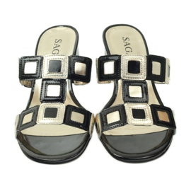 Chaussons Sagan noir et or jaune 4