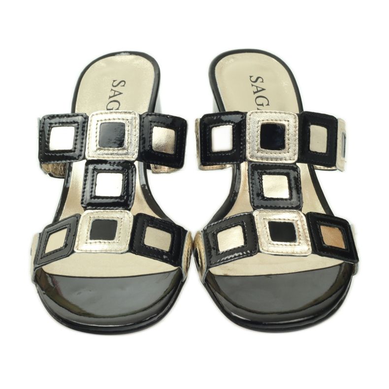 Chaussons Sagan noir et or jaune 4