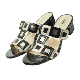 Chaussons Sagan noir et or jaune 5