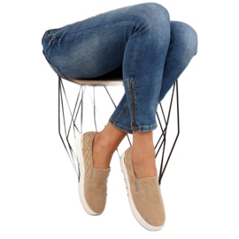 Baskets à enfiler en daim 7103 Beige 8